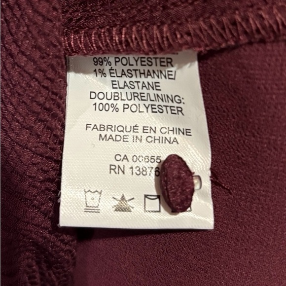 NEW, Addition Elle, Satin Wrap Dress with Tailored Collar, Plus Size 16W, Plum - Picture 7 of 8